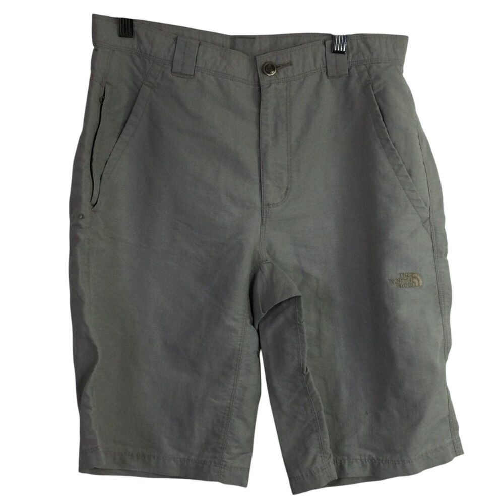The North Face Mens Chino Shorts Outdoors Hiking Flat Front Gray Size 32